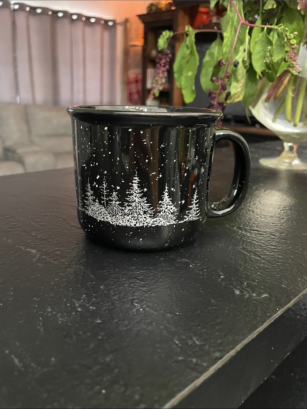 Black Winter Tree Ceramic Campfire Mug - Unbranded